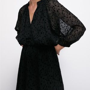NWOT Zara Black Floral Mini Dress